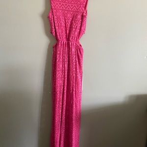 Long hot pink maxi dress